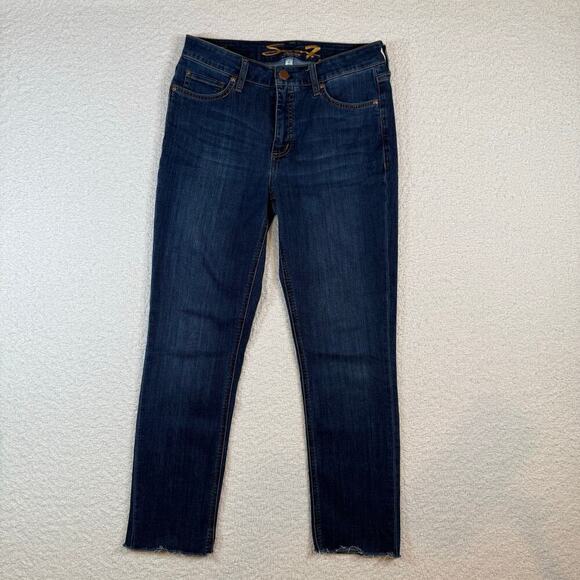 Seven7 Denim - Seven7 high rise slim straight womens jeans size 6 dark wash